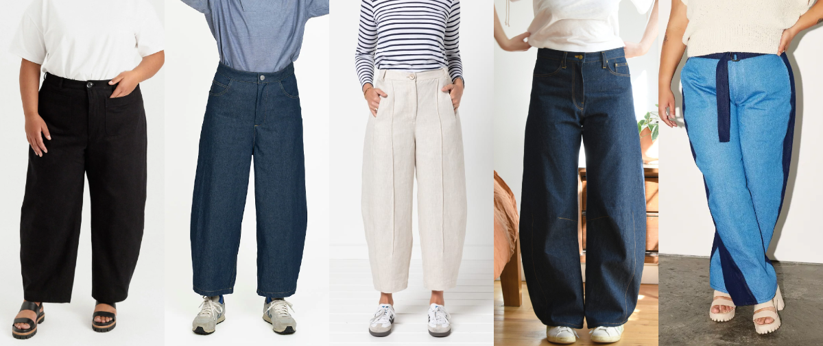 Alicia Barrel Leg Trousers Striped Slate