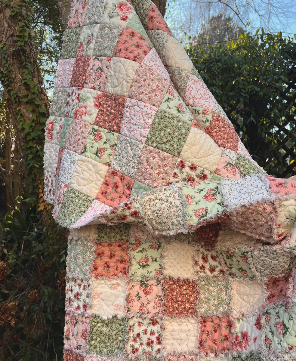 Heart Rag Quilt by Celine Borthayre | Threadloop