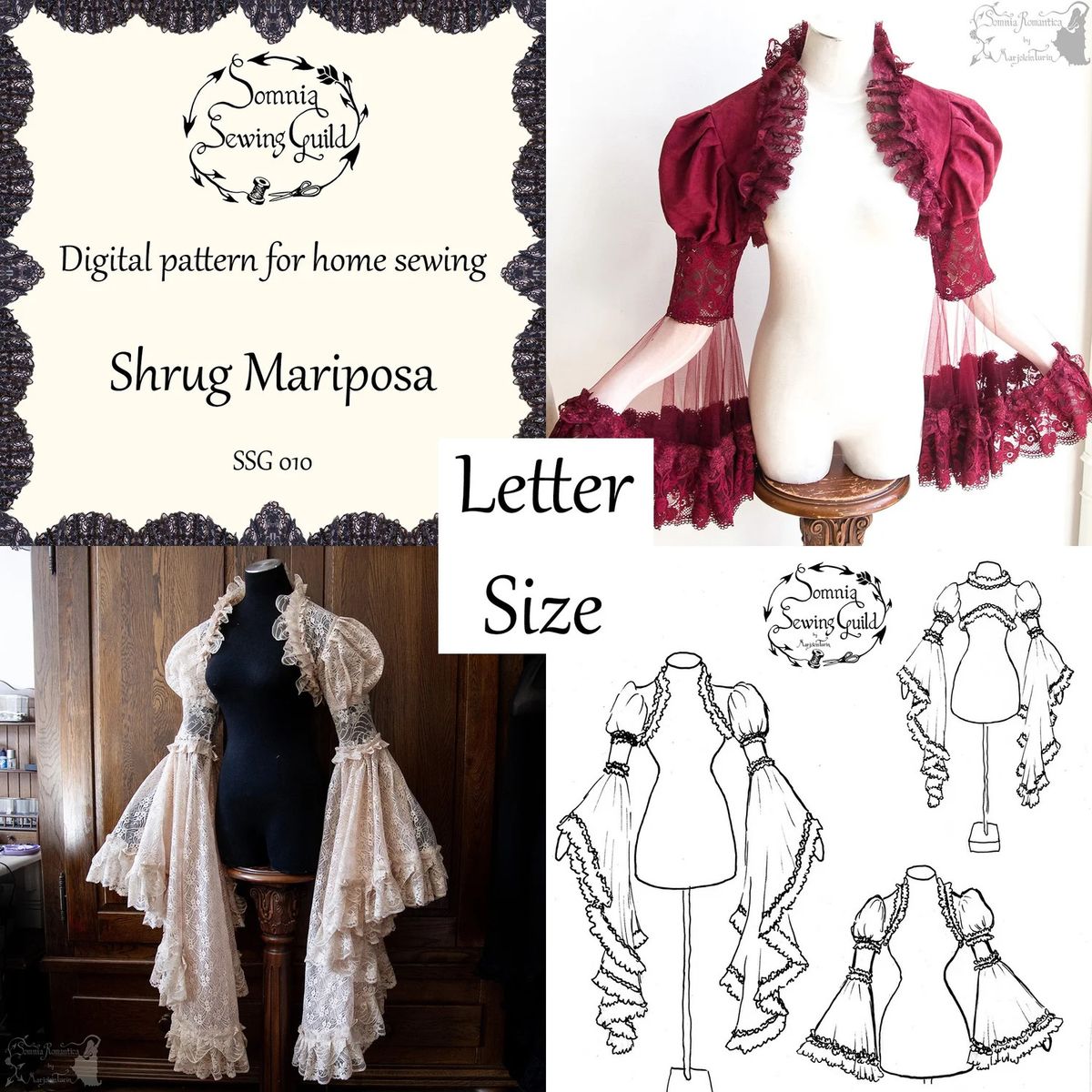 Main pattern image with samples and line drawing