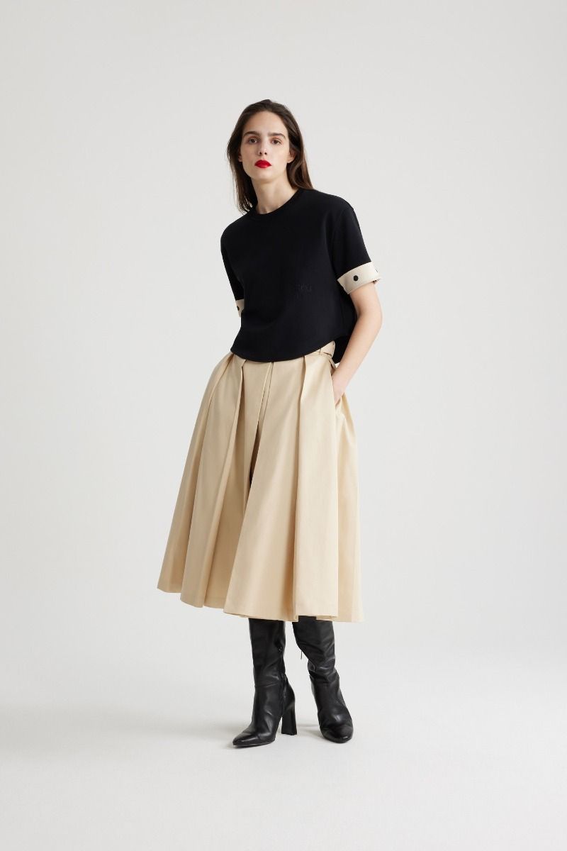 Visophia Hw Volume Midi Skirt Silt Green