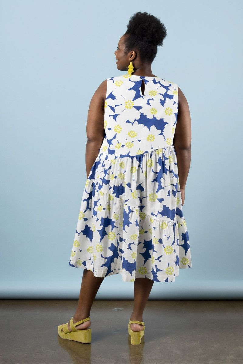 MINI DRESS WITH LONG OVERLAY AMAZON AZURE